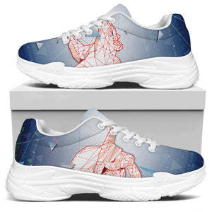 Bull And Bear Stock Market Print White Chunky Shoes