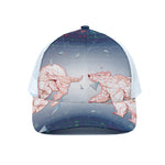 Bull And Bear Stock Market Print White Mesh Trucker Cap