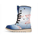 Bull And Bear Stock Market Print Winter Boots