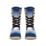 Bull And Bear Stock Market Print Winter Boots