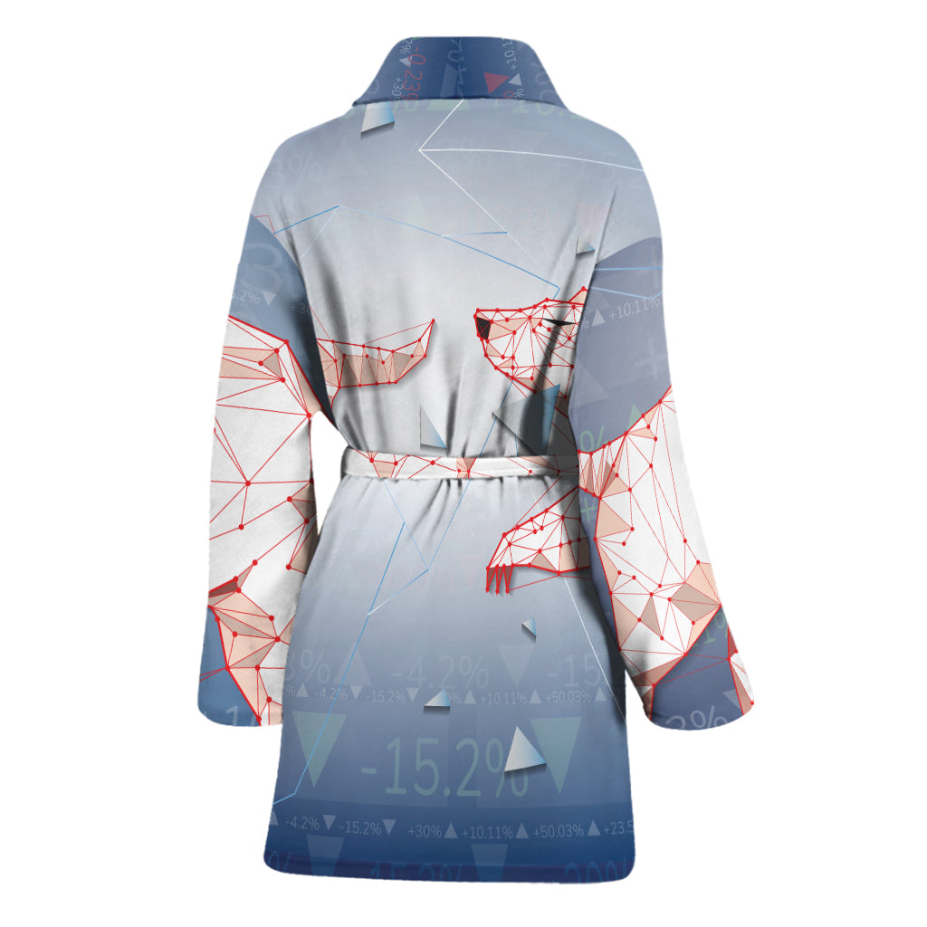 Bull And Bear Stock Market Print Women's Bathrobe