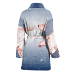 Bull And Bear Stock Market Print Women's Bathrobe