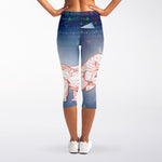 Bull And Bear Stock Market Print Women's Capri Leggings