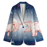 Bull And Bear Stock Market Print Women's Cotton Blazer