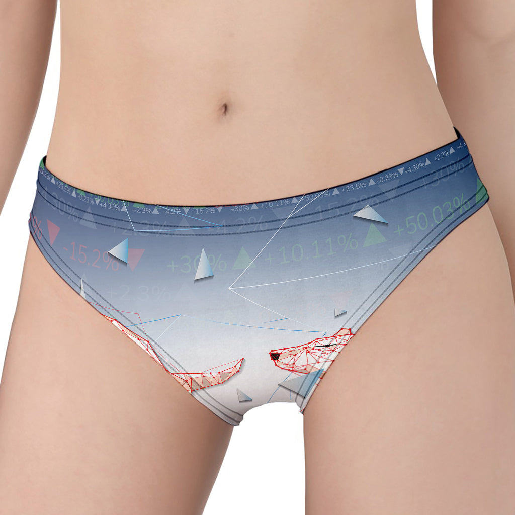 Bull And Bear Stock Market Print Women's Panties