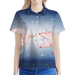 Bull And Bear Stock Market Print Women's Polo Shirt