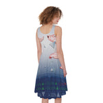 Bull And Bear Stock Market Print Women's Sleeveless Dress