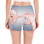 Bull And Bear Stock Market Print Women's Split Running Shorts