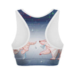 Bull And Bear Stock Market Print Women's Sports Bra