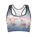 Bull And Bear Stock Market Print Women's Sports Bra