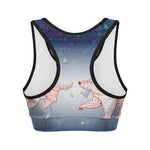 Bull And Bear Stock Market Print Women's Sports Bra