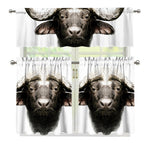 Bull Portrait Print 3 Piece Kitchen Curtains