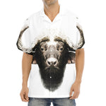 Bull Portrait Print Aloha Shirt