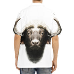 Bull Portrait Print Aloha Shirt