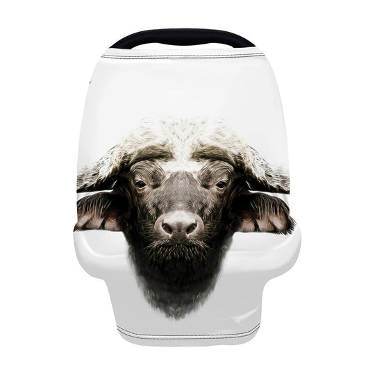 Bull Portrait Print Baby Seat Cover