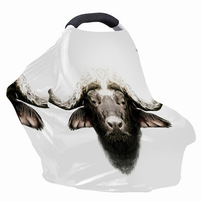 Bull Portrait Print Baby Seat Cover