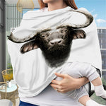 Bull Portrait Print Baby Seat Cover