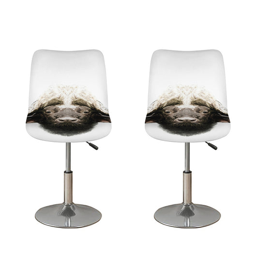 Bull Portrait Print Bar Stool Covers