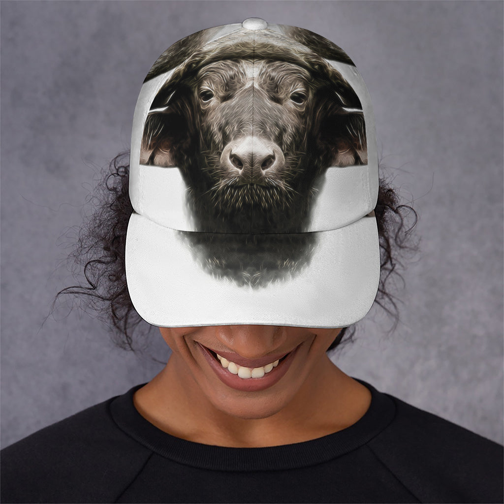 Bull Portrait Print Baseball Cap