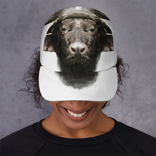 Bull Portrait Print Baseball Cap