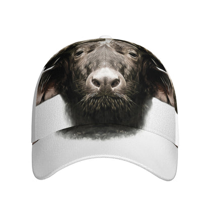 Bull Portrait Print Baseball Cap