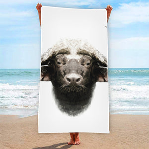 Bull Portrait Print Beach Towel