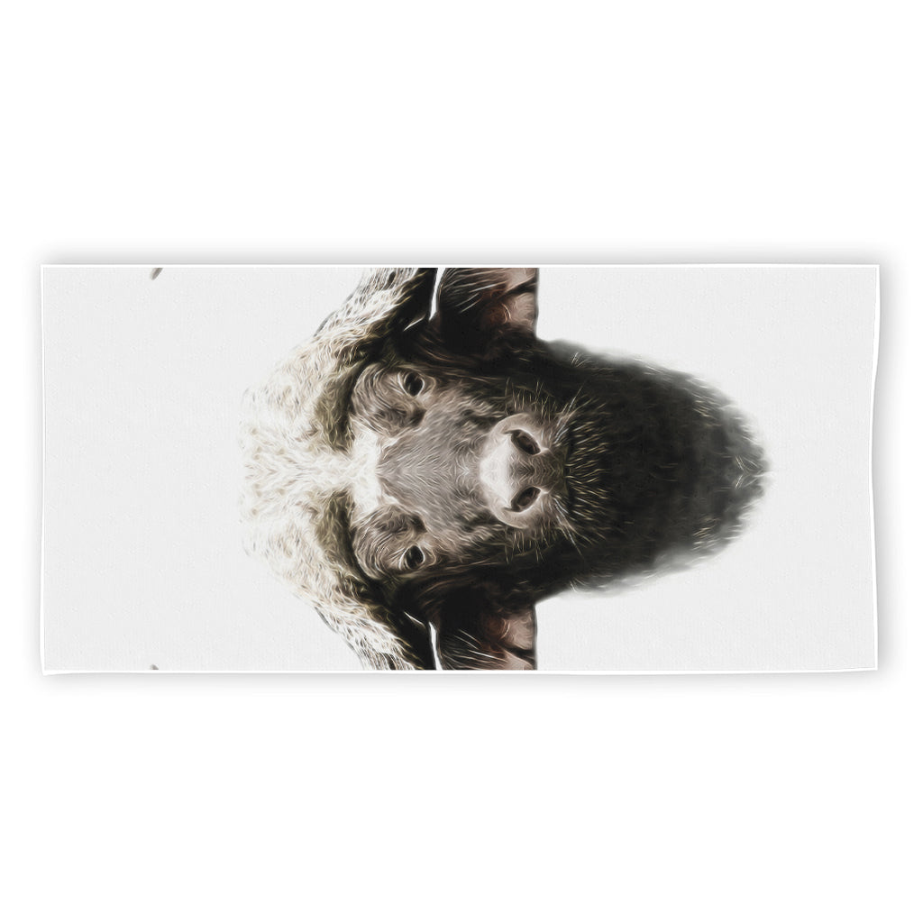 Bull Portrait Print Beach Towel