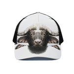 Bull Portrait Print Black Mesh Trucker Cap