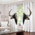 Bull Portrait Print Dimout Grommet Curtains