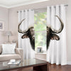 Bull Portrait Print Blackout Grommet Curtains