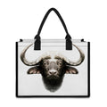 Bull Portrait Print Canvas Tote Bag