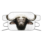 Bull Portrait Print Car Windshield Snow Cover