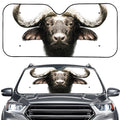 Bull Portrait Print Car Windshield Sun Shade