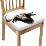 Bull Portrait Print Chair Cushion Cover