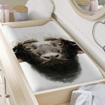 Bull Portrait Print Changing Pad Cover