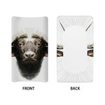 Bull Portrait Print Changing Pad Cover
