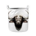 Bull Portrait Print Collapsible Laundry Basket