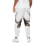 Bull Portrait Print Cotton Pants
