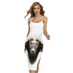 Bull Portrait Print Cross Back Cami Dress