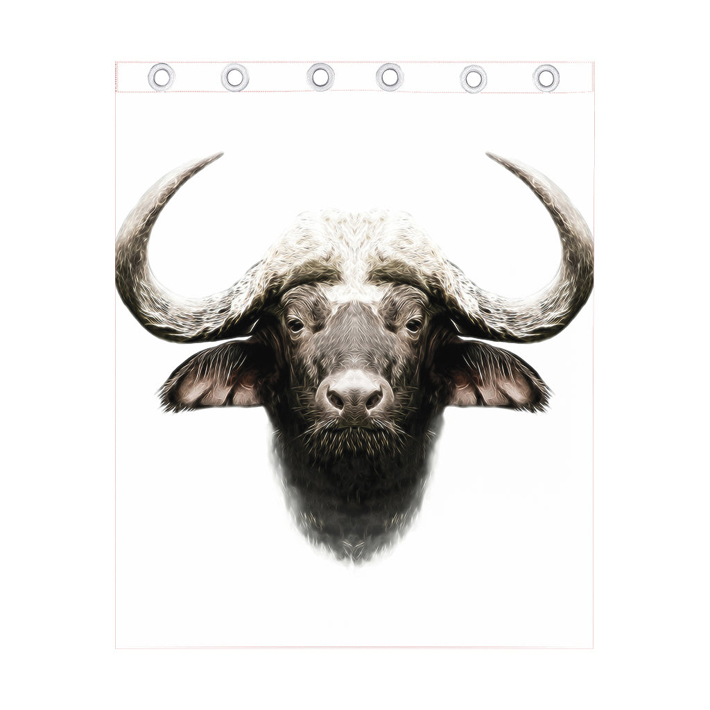 Bull Portrait Print Curtain