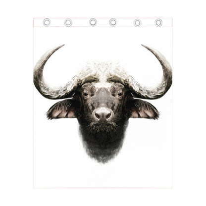 Bull Portrait Print Curtain