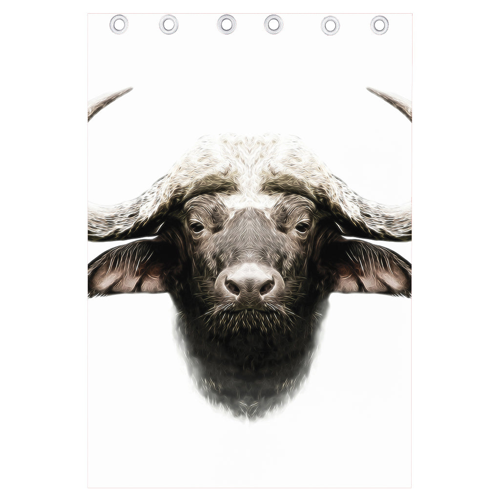 Bull Portrait Print Curtain
