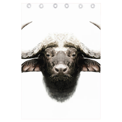 Bull Portrait Print Curtain