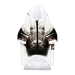 Bull Portrait Print Dog Zip Up Hoodie