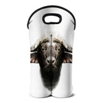Bull Portrait Print Double Neoprene Wine Tote