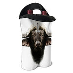 Bull Portrait Print Double Neoprene Wine Tote