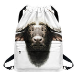 Bull Portrait Print Drawstring Backpack