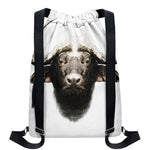 Bull Portrait Print Drawstring Backpack