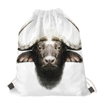 Bull Portrait Print Drawstring Bag
