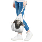 Bull Portrait Print Drawstring Bag